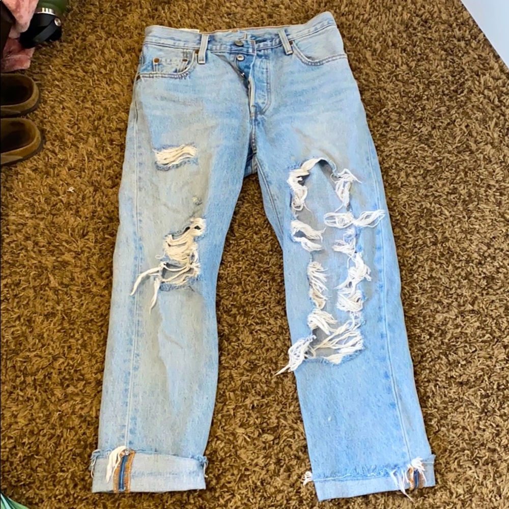 Distressed Levi jeans